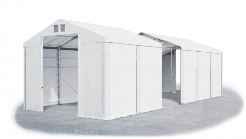 Skladový stan 4x14x4m střecha PVC 560g/m2 boky PVC 500g/m2 konstrukce ZIMA PLUS