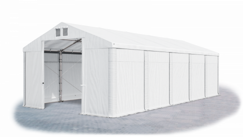 Skladový stan 4x10x2,5m střecha PVC 580g/m2 boky PVC 500g/m2 konstrukce ZIMA PLUS
