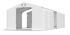 Skladový stan 8x14x2,5m střecha PVC 580g/m2 boky PVC 500g/m2 konstrukce POLÁRNÍ