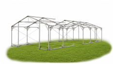 Skladový stan 4x18x2m střecha PVC 560g/m2 boky PVC 500g/m2 konstrukce POLÁRNÍ PLUS