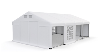Párty stan 8x16x4m střecha PVC 620g/m2 boky PVC 620g/m2 konstrukce ZIMA PLUS Párty stan 8x16x4m střecha PVC 620g/m2 boky PVC 620g/m2 konstrukce ZIMA PLUS