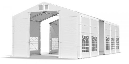 Párty stan 5x60x3,5m střecha PVC 560g/m2 boky PVC 500g/m2 konstrukce ZIMA PLUS