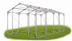 Skladový stan 4x8x3,5m střecha PVC 560g/m2 boky PVC 500g/m2 konstrukce POLÁRNÍ PLUS