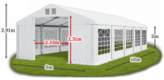 Párty stan 5x10x2m střecha PVC 560g/m2 boky PVC 500g/m2 konstrukce ZIMA