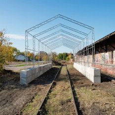 Skladový stan 6 × 6 m se sedlovou střechou, PVC 900 g/m²