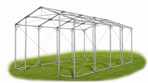 Skladový stan 4x8x3,5m střecha PVC 620g/m2 boky PVC 620g/m2 konstrukce ZIMA