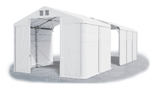Skladový stan 8x18x4m střecha PVC 560g/m2 boky PVC 500g/m2 konstrukce POLÁRNÍ PLUS