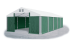 Garážový stan 5x6x3m střecha PVC 560g/m2 boky PVC 500g/m2 konstrukce ZIMA - Barva střešní plachty: Bílá, Barva boční plachty: Zelená, Barva svislých pruhů: Šedá