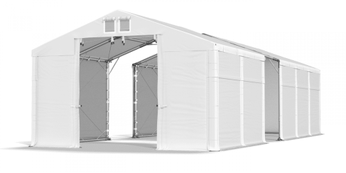 Skladový stan 8x32x3m strecha PVC 620g/m2 boky PVC 620g/m2 konštrukcia POLÁRNA Skladový stan 8x32x3m strecha PVC 620g/m2 boky PVC 620g/m2 konštrukcia POLÁRNA