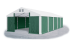 Garážový stan 6x8x2,5m střecha PVC 560g/m2 boky PVC 500g/m2 konstrukce ZIMA - Barva střešní plachty: Bílá, Barva boční plachty: Zelená, Barva svislých pruhů: Bílá