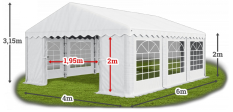 Párty stan 4x6x2m střecha PE 240g/m2 boky PE 240g/m2 konstrukce LÉTO