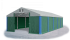 Garážový stan 4x6x2m střecha PVC 560g/m2 boky PVC 500g/m2 konstrukce ZIMA PLUS - Barva střešní plachty: Šedá, Barva boční plachty: Zelená, Barva svislých pruhů: Modrá