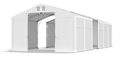 Skladový stan 4x60x3m střecha PVC 620g/m2 boky PVC 620g/m2 konstrukce POLÁRNÍ