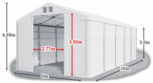 Skladový stan 6x10x3,5m střecha PVC 560g/m2 boky PVC 500g/m2 konstrukce ZIMA PLUS Skladový stan 6x10x3,5m střecha PVC 560g/m2 boky PVC 500g/m2 konstrukce ZIMA PLUS