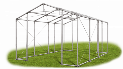 Skladový stan 5x7x4m střecha PVC 580g/m2 boky PVC 500g/m2 konstrukce ZIMA PLUS