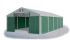 Garážový stan 5x8x2m střecha PVC 560g/m2 boky PVC 500g/m2 konstrukce ZIMA - Barva střešní plachty: Šedá, Barva boční plachty: Zelená, Barva svislých pruhů: Šedá