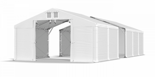 Skladový stan 8x30x2m střecha PVC 620g/m2 boky PVC 620g/m2 konstrukce POLÁRNÍ PLUS