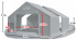Skladová hala 10x24x3m střecha boky PVC 720 g/m2 konstrukce ARKTICKÁ