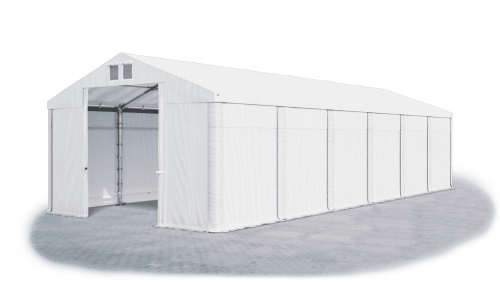 Skladový stan 4x12x2,5m strecha PVC 560g/m2 boky PVC 500g/m2 konštrukcia ZIMA