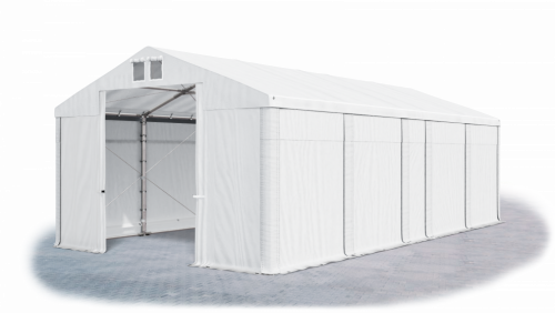 Skladový stan 4x9x2,5m střecha PVC 580g/m2 boky PVC 500g/m2 konstrukce ZIMA PLUS