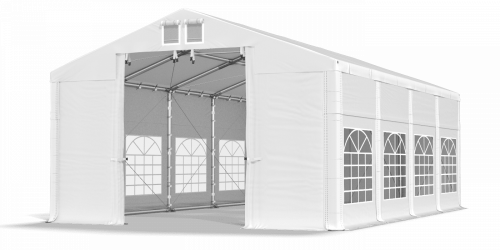 Párty stan 6x8x2,5m střecha PVC 620g/m2 boky PVC 620g/m2 konstrukce ZIMA PLUS