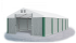 Garážový stan 6x8x3m střecha PVC 560g/m2 boky PVC 500g/m2 konstrukce ZIMA - Barva střešní plachty: Bílá, Barva boční plachty: Šedá, Barva svislých pruhů: Zelená
