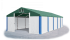 Garážový stan 4x8x2m střecha PVC 560g/m2 boky PVC 500g/m2 konstrukce ZIMA - Barva střešní plachty: Zelená, Barva boční plachty: Bílá, Barva svislých pruhů: Modrá