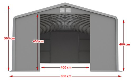 Skladová hala XXL 8x12m šedá - nehořlavá