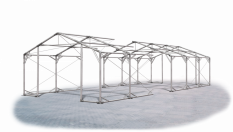 Skladový stan 4x28x2m střecha PVC 560g/m2 boky PVC 500g/m2 konstrukce POLÁRNÍ PLUS