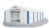 Garážový stan 4x8x2m střecha PVC 560g/m2 boky PVC 500g/m2 konstrukce ZIMA - Barva střešní plachty: Bílá, Barva boční plachty: Bílá, Barva svislých pruhů: Modrá