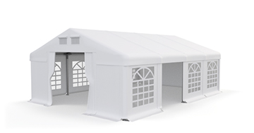Párty stan 3x12x2m střecha PVC 560g/m2 boky PVC 500g/m2 konstrukce LÉTO - Barva střešní plachty: Bílá, Barva boční plachty: Šedá, Barva svislých pruhů: Červená Párty stan 3x12x2m střecha PVC 560g/m2 boky PVC 500g/m2 konstrukce LÉTO - Barva střešní plachty: Bílá, Barva boční plachty: Šedá, Barva svislých pruhů: Červená
