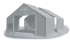 Skladová hala 8x44x3m střecha boky PVC 720 g/m2 konstrukce ARKTICKÁ