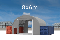 Kontajnerový stan 8x6m strecha PVC 720 g/m2