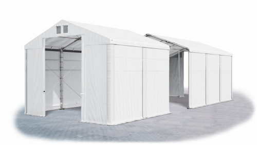 Skladový stan 4x21x3,5m střecha PVC 580g/m2 boky PVC 500g/m2 konstrukce ZIMA PLUS
