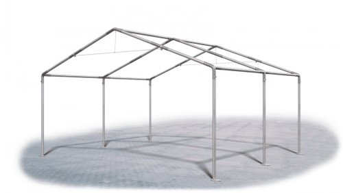 Párty stan 3x4x2m střecha PE 240g/m2 boky PE 240g/m2 konstrukce LÉTO - Barva střešní plachty: Bílá, Barva boční plachty: Šedá, Barva svislých pruhů: Červená