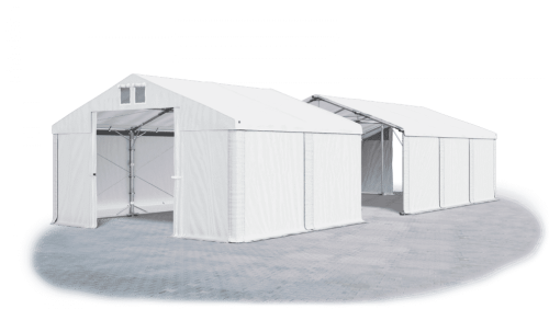 Skladový stan 4x22x2m střecha PVC 560g/m2 boky PVC 500g/m2 konstrukce POLÁRNÍ