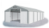 Garážový stan 6x8x2,5m střecha PVC 560g/m2 boky PVC 500g/m2 konstrukce ZIMA - Barva střešní plachty: Šedá, Barva boční plachty: Bílá, Barva svislých pruhů: Šedá