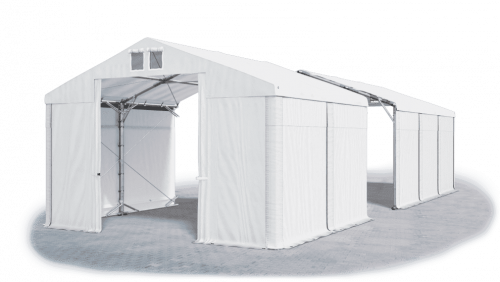 Skladový stan 8x18x2,5m střecha PVC 560g/m2 boky PVC 500g/m2 konstrukce POLÁRNÍ PLUS