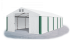 Garážový stan 4x8x2m střecha PVC 560g/m2 boky PVC 500g/m2 konstrukce ZIMA - Barva střešní plachty: Bílá, Barva boční plachty: Bílá, Barva svislých pruhů: Zelená