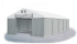 Garážový stan 8x8x4m střecha PVC 560g/m2 boky PVC 500g/m2 konstrukce ZIMA - Barva střešní plachty: Bílá, Barva boční plachty: Šedá, Barva svislých pruhů: Šedá