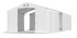 Skladový stan 8x14x3m střecha PVC 620g/m2 boky PVC 620g/m2 konstrukce POLÁRNÍ PLUS