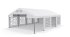 Párty stan 3x12x2m střecha PVC 560g/m2 boky PVC 500g/m2 konstrukce LÉTO - Barva střešní plachty: Bílá, Barva boční plachty: Šedá, Barva svislých pruhů: Červená