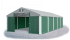 Garážový stan 4x6x2m střecha PVC 560g/m2 boky PVC 500g/m2 konstrukce ZIMA PLUS - Barva střešní plachty: Šedá, Barva boční plachty: Zelená, Barva svislých pruhů: Bílá