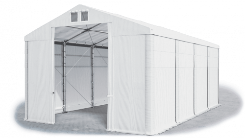 Skladový stan 6x8x3,5m střecha PVC 560g/m2 boky PVC 500g/m2 konstrukce ZIMA PLUS