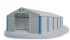 Garážový stan 5x6x2m střecha PVC 560g/m2 boky PVC 500g/m2 konstrukce ZIMA - Barva střešní plachty: Šedá, Barva boční plachty: Šedá, Barva svislých pruhů: Modrá